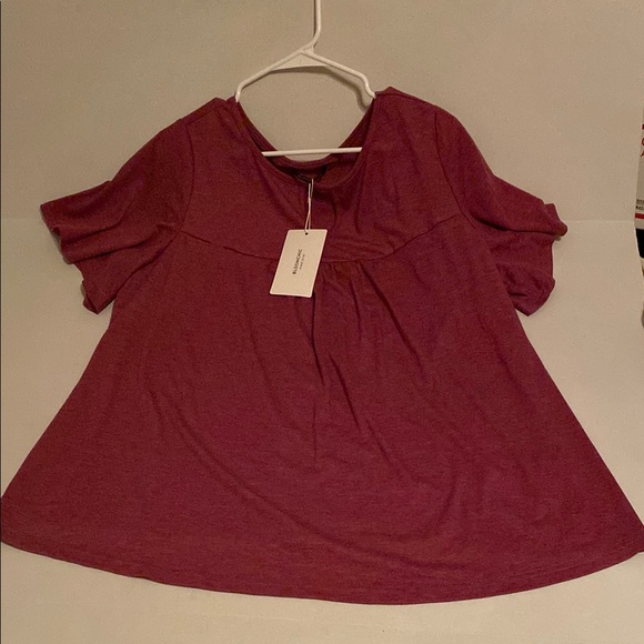 BloomChic Purple Boxy Short Sleeve Blouse - Picture 7 of 7